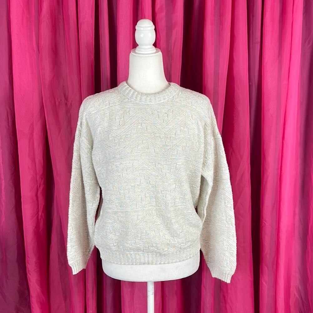 Vintage Helen Sue white sparkle thread crew neck sweater,‎ 4
